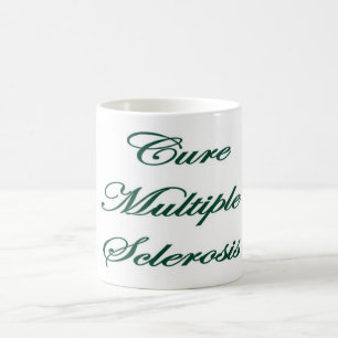 Caneca de café CureMS com verde das fitas