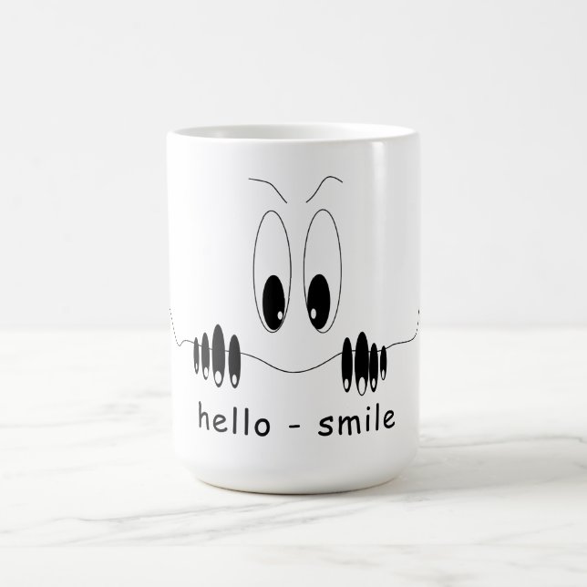 Caneca De Café Curiosidade Engraçada De Café Olhos De Curiosidade (Centro)