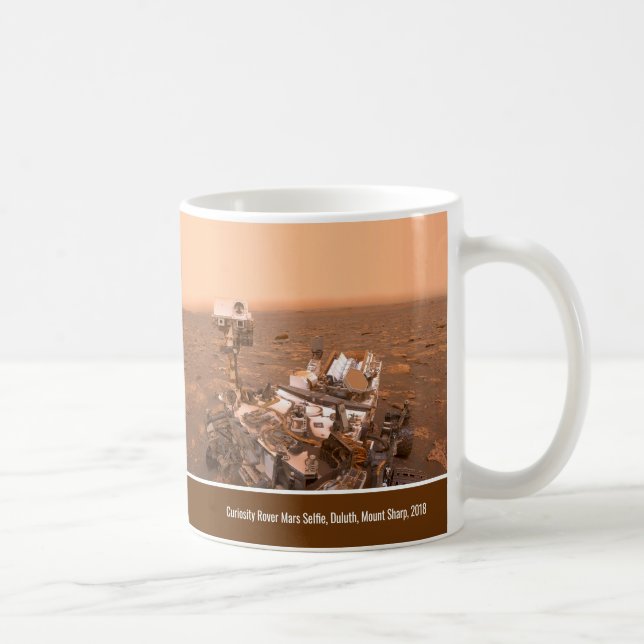 Caneca De Café Curiosity Rover Mars Dusty Selfie em Monte Sharp (Direita)