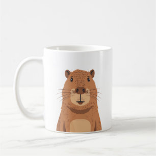 Caneca De Café Curioso Capybara Portrait