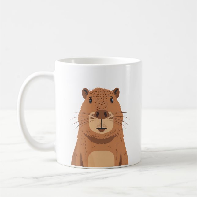 Caneca De Café Curioso Capybara Portrait (Esquerda)