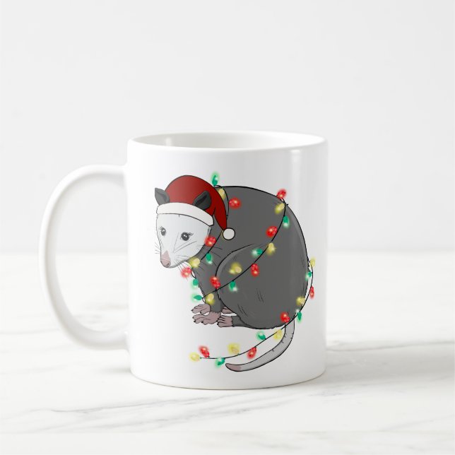 Caneca De Café Curioso gambá de Natal (Esquerda)