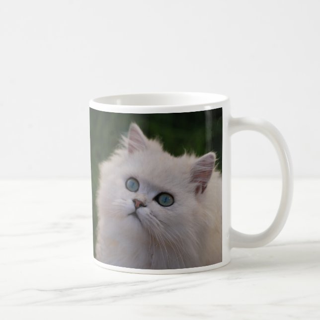 Caneca De Café Curioso gatinho branco (Direita)