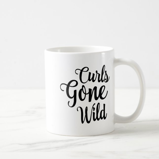 Caneca De Café Curls Gone Wild Curly Hair Don't Care  (Direita)