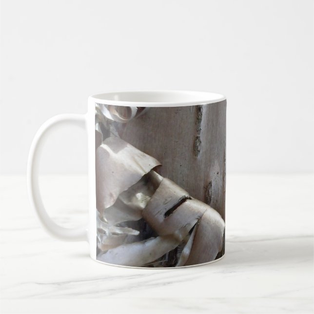 Caneca De Café Curly Birch Bark Tree Rustic (Esquerda)