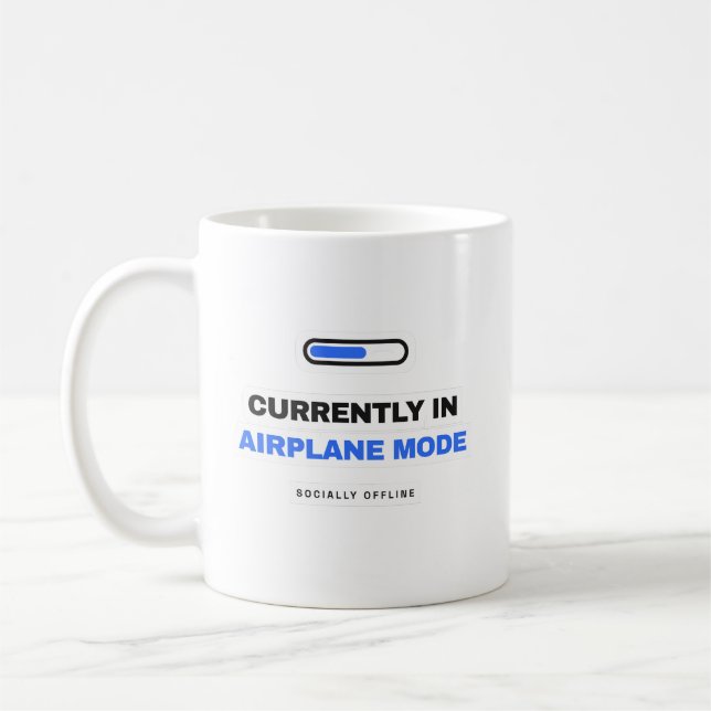 Caneca De Café Currently In Airplane Mode Funny Mug (Esquerda)