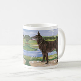 Caneca De Café Curso Golf Cachorro Chocolate Lab Mistura Engraçad