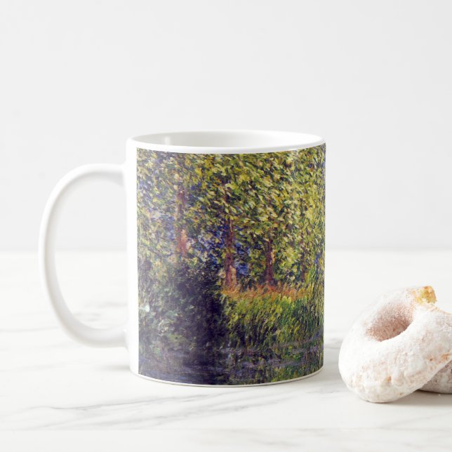 Caneca De Café Curva no rio Epte perto de Giverny por Claude Mone (Com Donut)