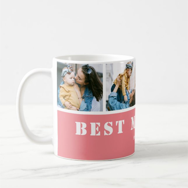 Caneca De Café Custom 4 Photo Best Mom Ever (Esquerda)