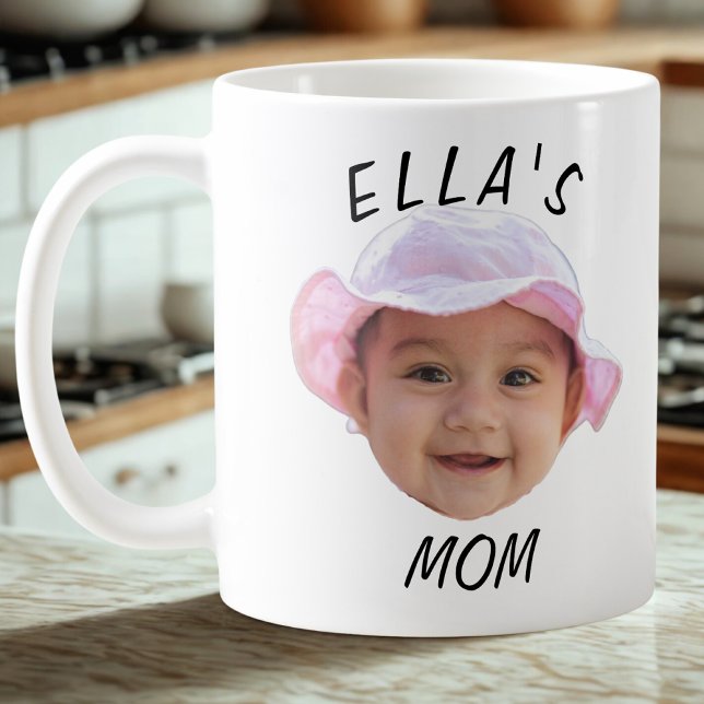 Caneca De Café Custom Baby Face Photo Mom Gift (Criador carregado)