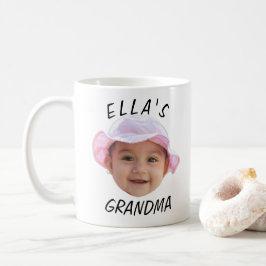 Caneca De Café Custom Baby Face Photo Text Grandma
