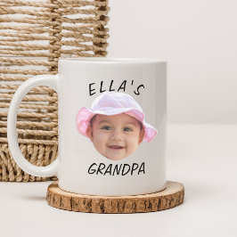 Caneca De Café Custom Baby Face Photo Text Grandpa