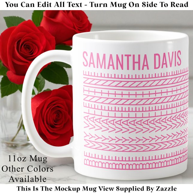 Caneca De Café Custom Be My Valentine & Name Hidden Message  (Criador carregado)