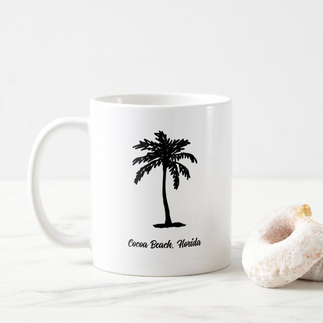 Caneca De Café Custom Beach Palm Tree Nautical (Com Donut)