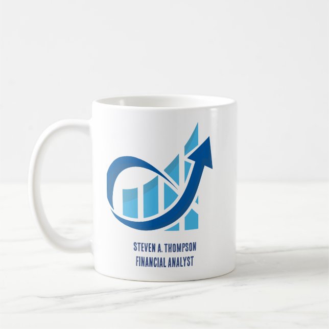 Caneca De Café Custom Blue Finance Mug (Esquerda)