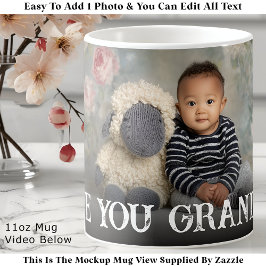 Caneca De Café Custom Bold Love You Grandma One Photo Modern Coff