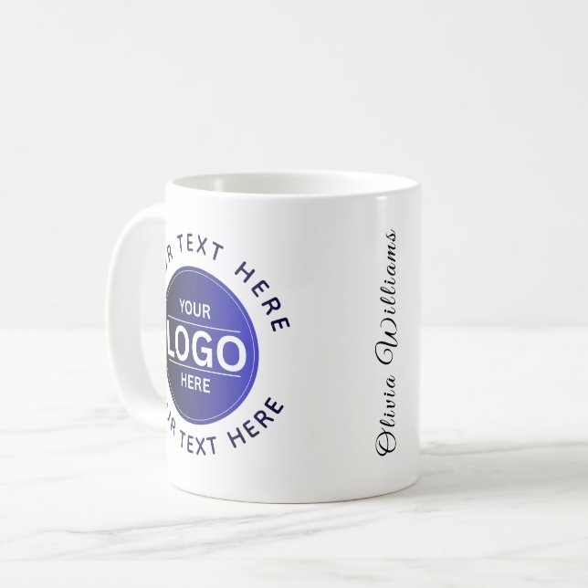 Caneca De Café Custom Business Brand Logo (Frente Esquerda)