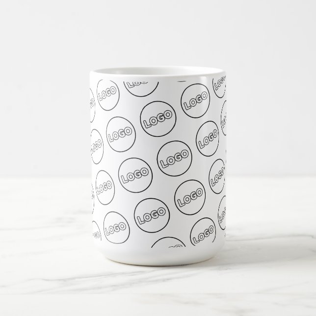 Caneca De Café Custom Business Logo Modern Branded Coffee (Centro)