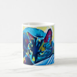 Caneca De Café Custom Cat Portrait Painting - Gift for Cat Lovers