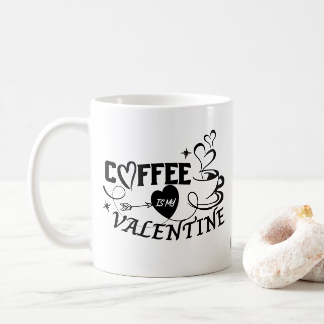 Caneca De Café Custom Coffee Lover Heart Arrow Valentine (Com Donut)