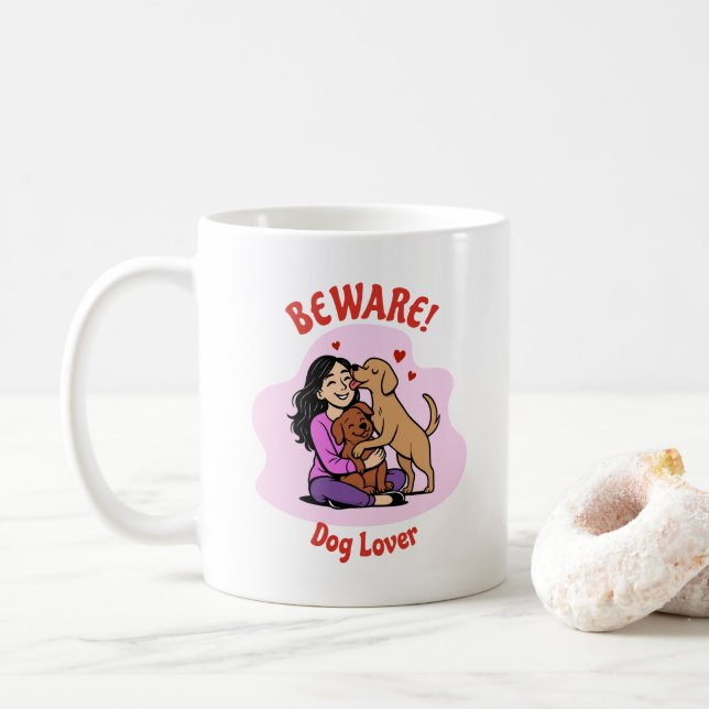 Caneca De Café Custom Dog Lover Mug – Personalized Gift (Com Donut)