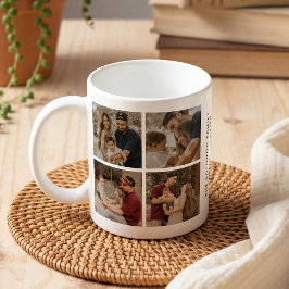 Caneca De Café Custom Family 8 Photo Collage & Text
