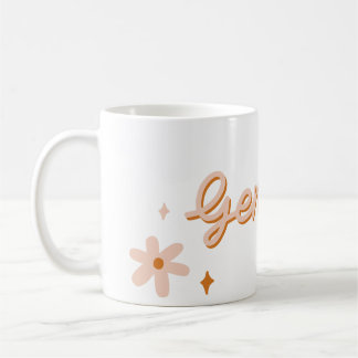 Caneca De Café Custom Gemini Zodiac Name & Stars Minimalist Gift