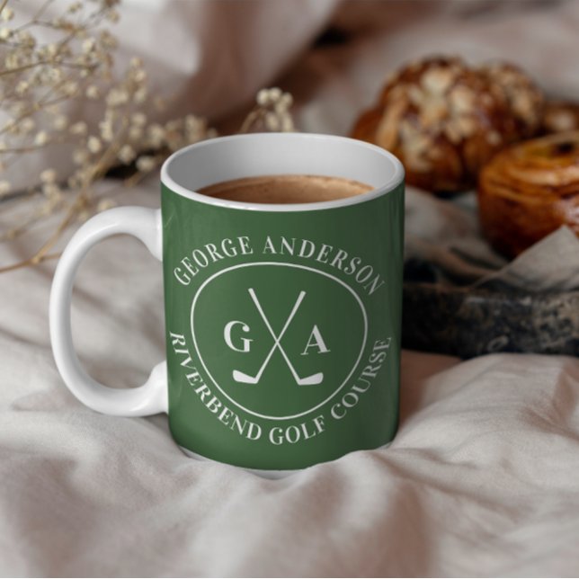 Caneca De Café Custom Golf Club Logo Personalized Monogram Coffee (Criador carregado)