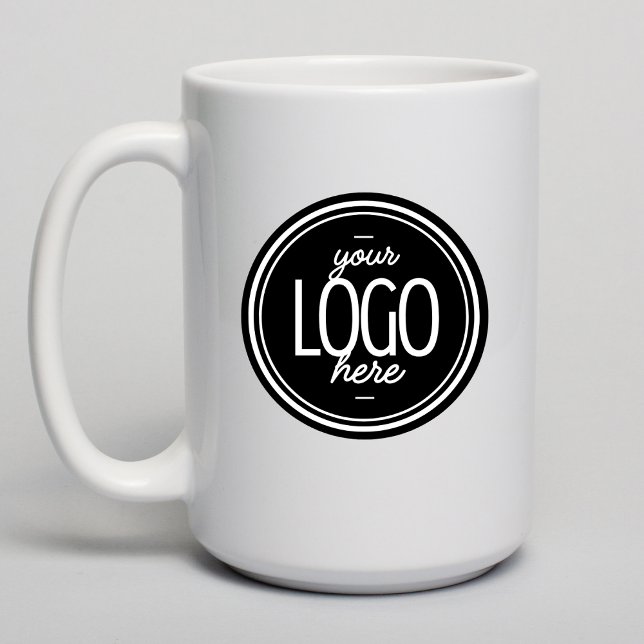 Caneca De Café Custom Modern Business Logo Branded Coffee  (Criador carregado)
