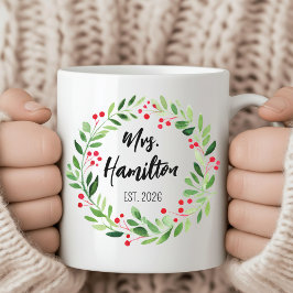 Caneca De Café Custom Mr & Mrs Christmas Mug for Newlywed Gift