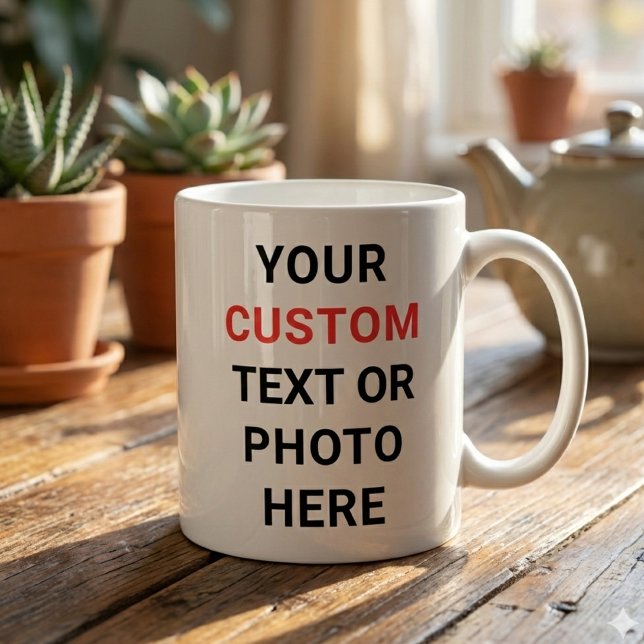 Caneca De Café Custom Mug | Add Text, Photo, Logo or Design Here  (Criador carregado)