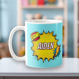 Caneca De Café Custom Name Boys Superhero Mug Personalised