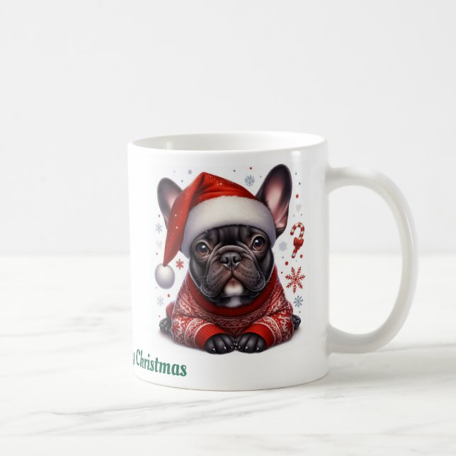 Caneca De Café  Custom name, French bulldog  (Direita)