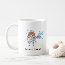 Caneca De Café Custom Name Funny Nurse Overflowing Syringe Mug