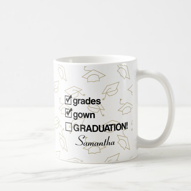 Caneca De Café Custom Name Graduation Gift | Funny Graduation (Direita)