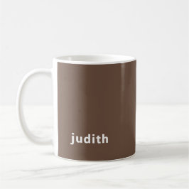 Caneca De Café Custom Name Mocha Brown Mug Personalized Minimal 