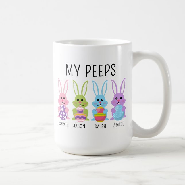 Caneca De Café Custom Name My Peeps Easter Coffee Mug (Direita)