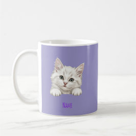 Caneca De Café Custom Name Personalized Kitten Art Gift