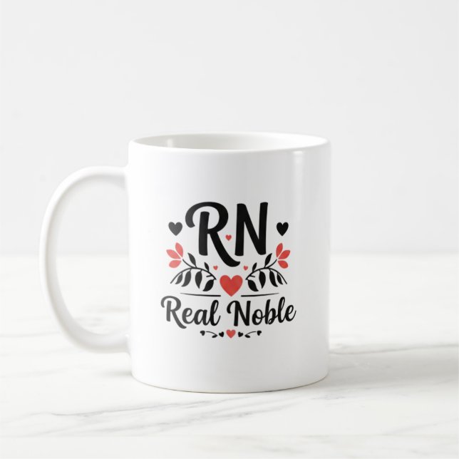 Caneca De Café Custom Name RN Real Noble Floral Gift (Esquerda)