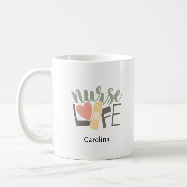 Caneca De Café Custom Nurse Name Mug | Nursing Gift for RN, LPN  (Esquerda)