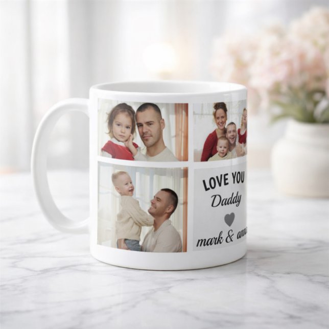 Caneca De Café Custom Photo Collage Mug for Dad (Criador carregado)
