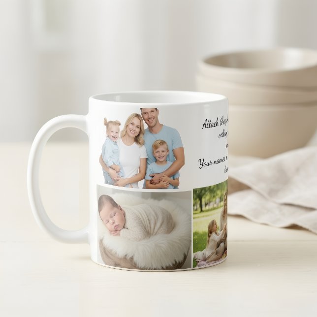 Caneca De Café Custom Photo Collage Mug – Your Photo & Your Text  (Criador carregado)