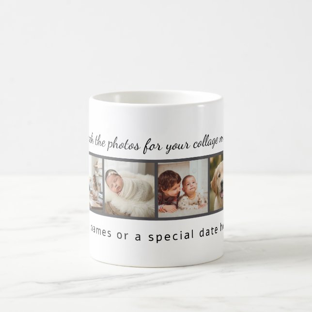 Caneca De Café Custom Photo Collage Mug – Your Photo & Your Text  (Centro)