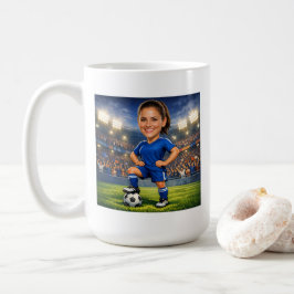 Caneca De Café Custom Photo-Face Soccer/Football Star Caricature