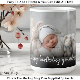 Caneca De Café Custom Photo Mug Grandma, Modern One Photo Easy