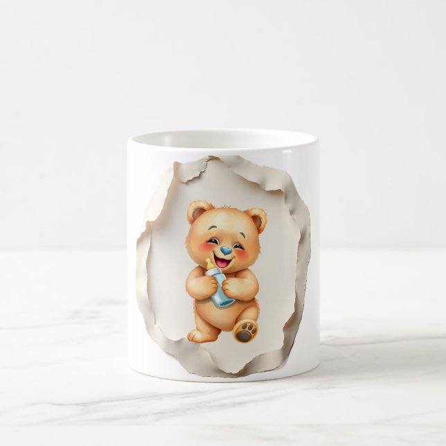 Caneca De Café Custom Photo Mug with Modern Abstract Background (Centro)