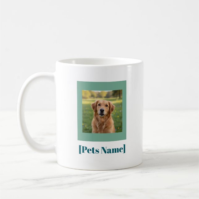 Caneca De Café Custom Photo Pet Coffee Mug | Personalized Name (Esquerda)