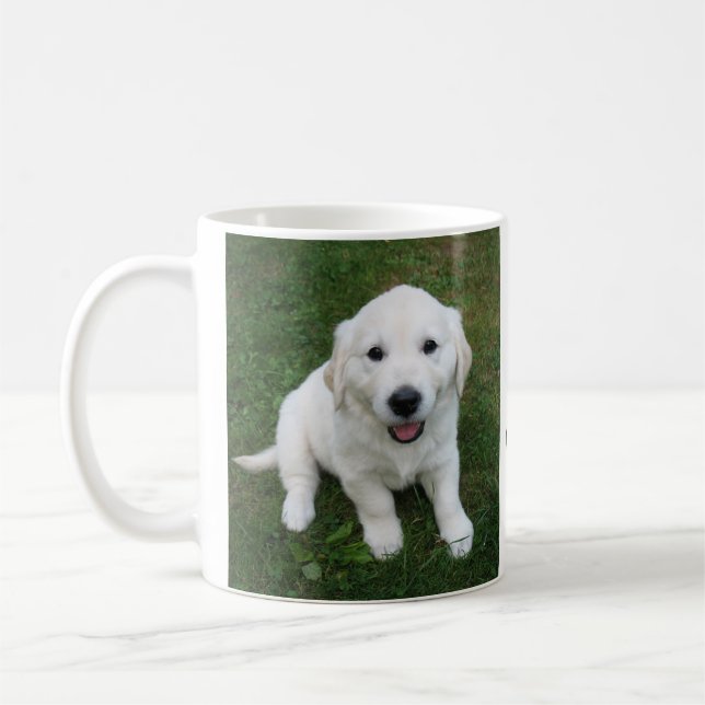 Caneca De Café Custom  Photo Pet Simple Modern Name (Esquerda)