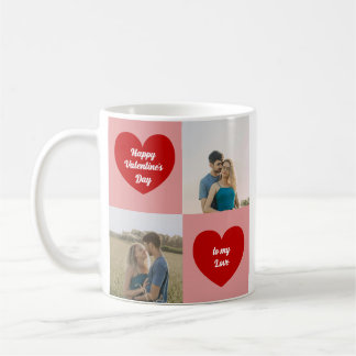 Caneca De Café Custom Photos Hearts Graphic Valentine's Day