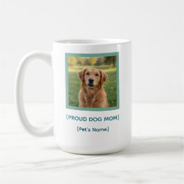 Caneca De Café Custom Proud Dog Mom | Pet Photo & Name Keepsake